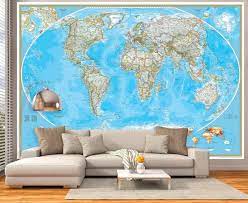 Classic World Map Wall Mural Giant