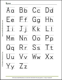 Print Alphabet Sheet Handwriting Alphabet Alphabet For