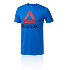 Details About Reebok Mens Qqr Stacked T Shirt Tee Top Blue Sports Gym Breathable Lightweight
