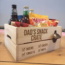 personalised wooden snack crate father