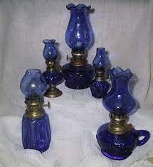 5 Vintage Cobalt Blue Glass Miniature