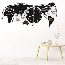 Acrylic Unique Wall Clock World Map
