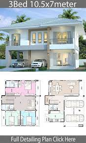 3 Bedrooms Home Design Plan 10x12m