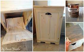 diy wood tilt out trash can cabinet 2