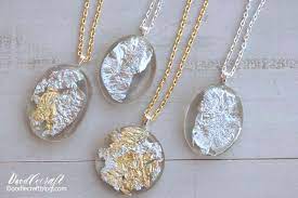 Gold And Silver Leaf Resin Pendants