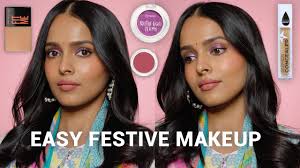 simple indian festive makeup using