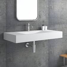 Glossy White Wall Mount Floating Sink