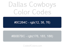 Dallas Cowboys Team Color Codes