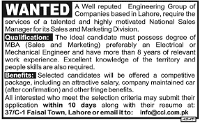 Jobs Opportunities For National Sales Manager In Lahore