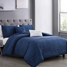 Logan 5 Piece Blue Comforter Set Queen