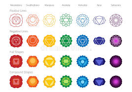 Chakras Symbols Color Vector Set Stock Vector Illustration