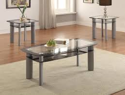 Double Glass Coffee End Table Set