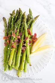roasted asparagus with garlic and bacon
