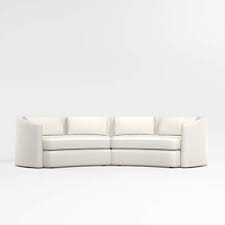 nouveau 2 piece curved sectional sofa
