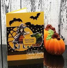Some of these intricate options are bigger than a standard card, and in that case, you'll have to pay more in postage. Handmade Halloween Card Stamping Smiles