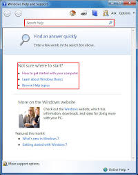 Using The Windows 7 Help And Support Center
