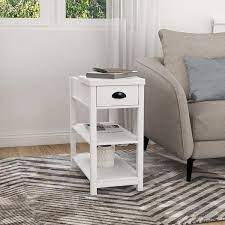 wood end table with drawers