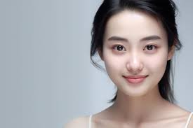 chinese smiling beauty pure white