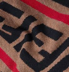 fendi logo jacquard wool rollneck
