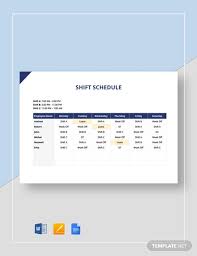 shift schedule template 20 free