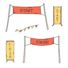 Start And Finish Banners Or Flags For