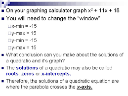 Swbat Solve Quadratic Equations In The