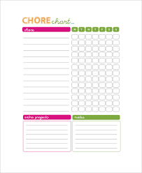 Sample Chore Chart 8 Documents In Pdf Word Excel