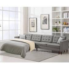 kinwell 122 in w square arm 3 piece faux leather 6 seater u shaped modern chaise sectional sofa with pillows in dark gray dark grey