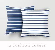 2 nautical cushion covers navy blue