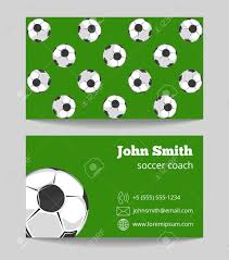 Soccer Coach Green Field Business Card Template Of Football