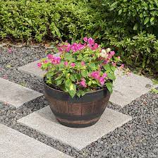 Half Barrel Flower Garden Planter Bowl