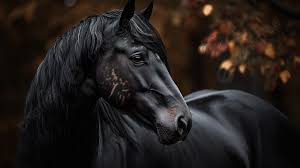 black horse beautiful portrait
