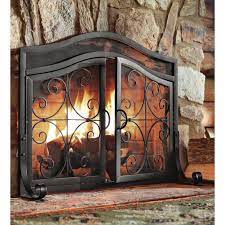 2 Door Iron Fireplace Screen
