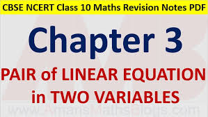 Two Variables Cbse Notes Class 10 Maths
