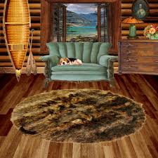 deer skin faux fur rug bear wolf