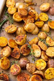 oven herb roasted potatoes cooking