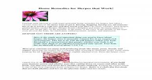 Home Remedies For Herpes That Work Doc Document