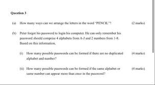 Password · must be between eight and 32 characters long. Solved Question 3 A How Many Ways Can We Arrange The Chegg Com