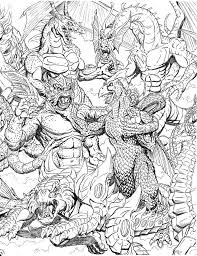 Make a coloring book with apocalypse kaiju for one click. Kaiju Battle Page 1 Kaiju Art Boy Coloring Unusual Art