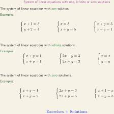 system of linear equations with one