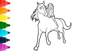 Barbie riding club is a 1998 computer game developed by american studio human code and published by mattel media. Spirit Riding Free Coloring Book Coloring Lucky And Spirit 1080p Youtube
