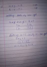 X Y 3 X Y 7 Solve This Maths Linear