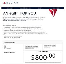 using delta gift certificates to meet