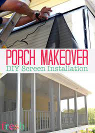 porch makeover screen installation