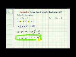 Solve A Quadratic Equation Gcf