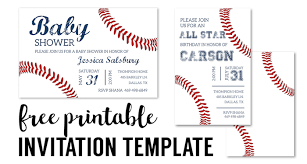 Baseball Party Invitations Free Printable Paper Trail Design