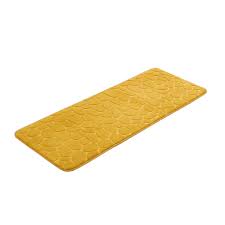 bath rug runner mat memory foam 3d pebble 48 l x 18 w yellow mustard