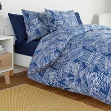 navy grid print duvet cover bedding set