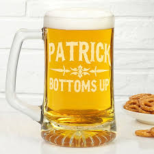 Personalized Glass Beer Mugs Raise