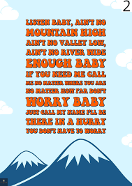 Ain't No Mountain High Enough Lyrics Print Marvin Gaye - Etsy Polska